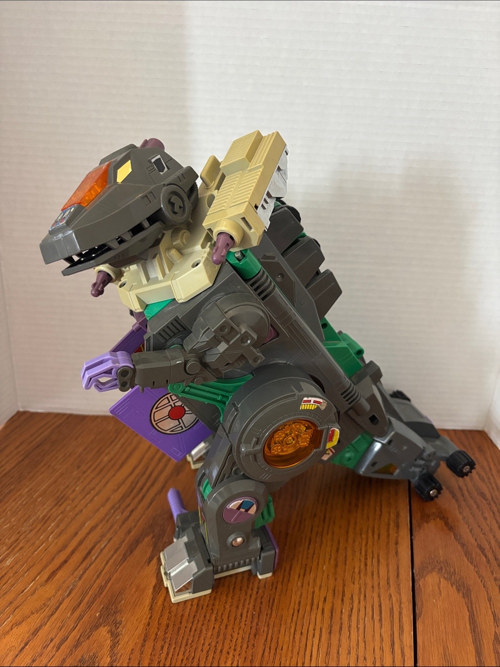 Takara Gray Green Purple Dinosaur Figure with Orange Accents